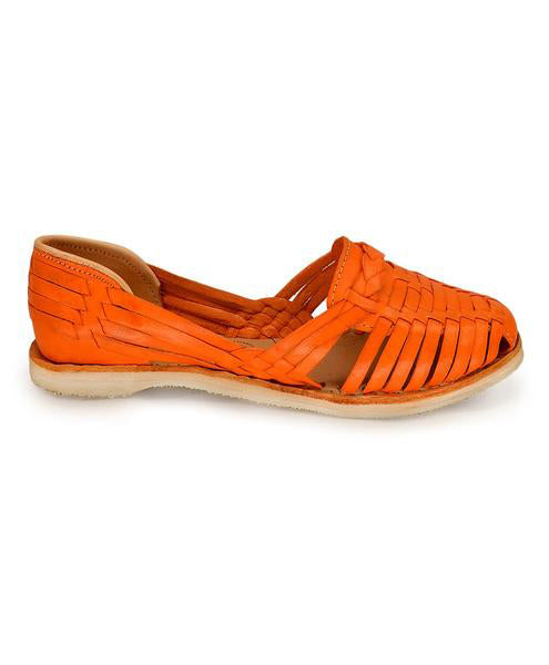 Handwoven Braided Huarache Orange