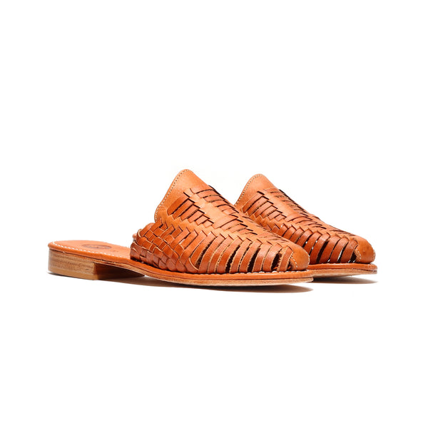 Emma Luxe Walnut Huarache Slide