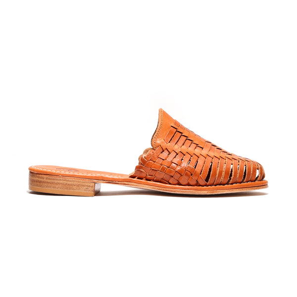 Emma Luxe Walnut Huarache Slide
