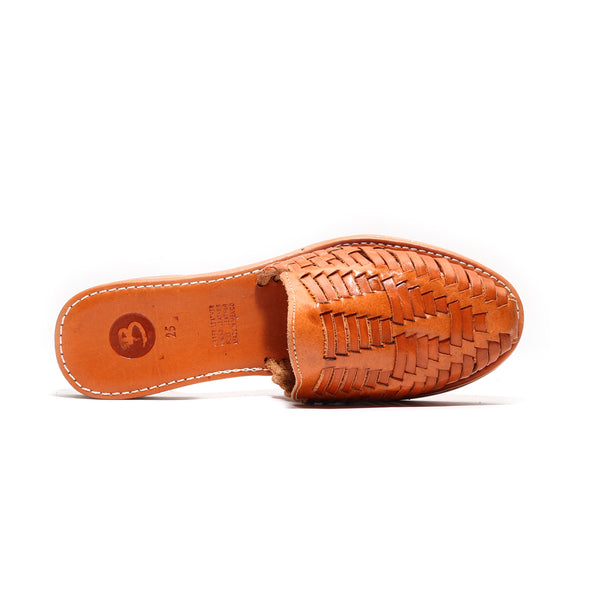 Emma Luxe Walnut Huarache Slide